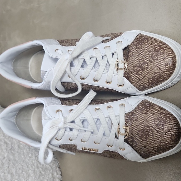 Guess Faster Wedge Sneaker Brown Multi - Picture 4 of 9